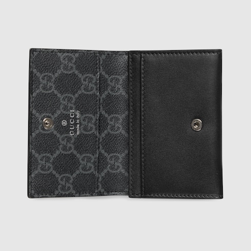 GG Emblem card case with GG fabric