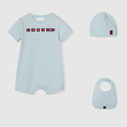 Baby printed cotton three-piece gift set