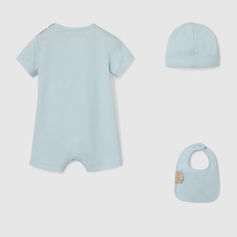 Baby printed cotton three-piece gift set