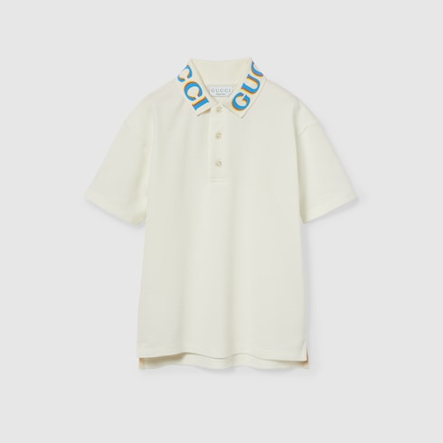 Children's printed cotton polo shirt