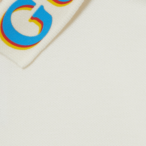 Children's printed cotton polo shirt Detail 3