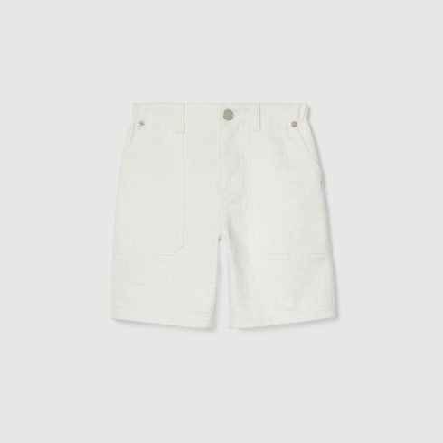 Children's GG denim shorts with Web