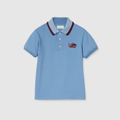 Children's cotton polo shirt with embroidery