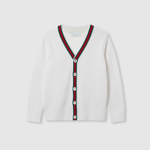 Children's embroidered cotton cardigan