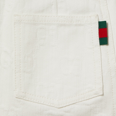 Jupe pour enfant en denim GG avec bande Web