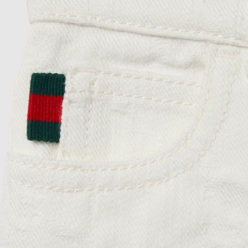 Shorts neonato in denim GG con dettaglio Web