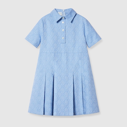 Children's cotton dress with GG Shadow