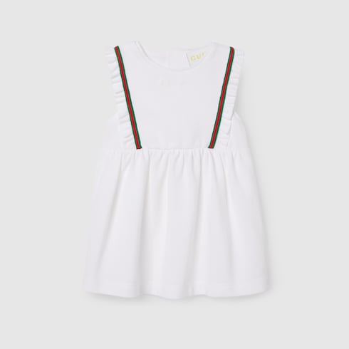 Vestido de bebé de algodón con tribanda Web