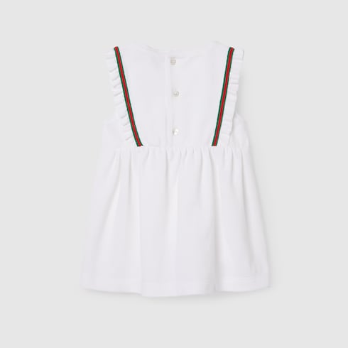 Vestido de bebé de algodón con tribanda Web