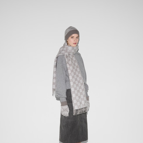 Bonnet en jacquard de cachemire GG