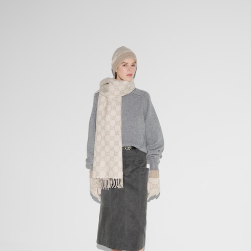 Cappello in jacquard di cashmere GG