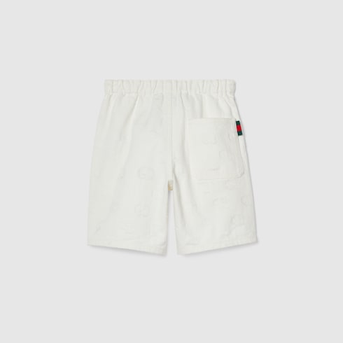 Shorts bambino in denim GG con dettaglio Web