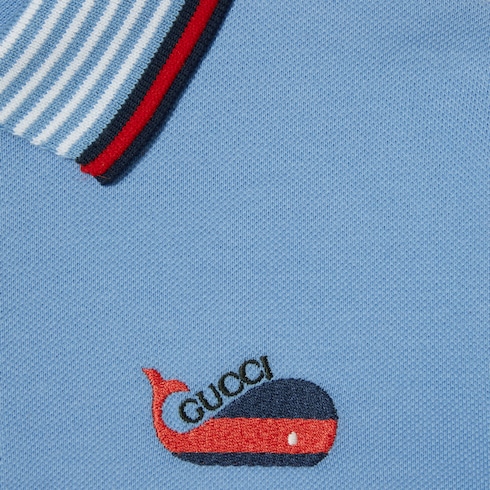 Children's cotton polo shirt with embroidery Detail 3