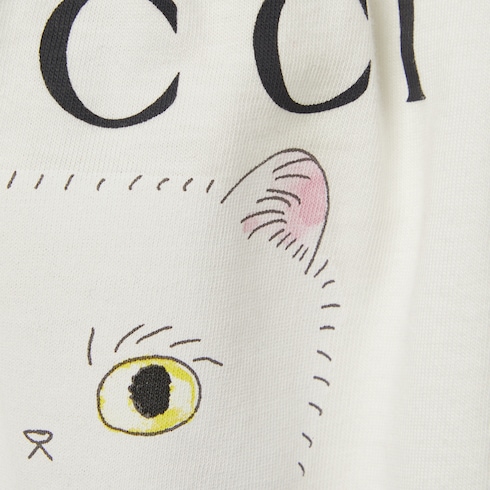 Baby printed cotton one-piece in white | GUCCI® US