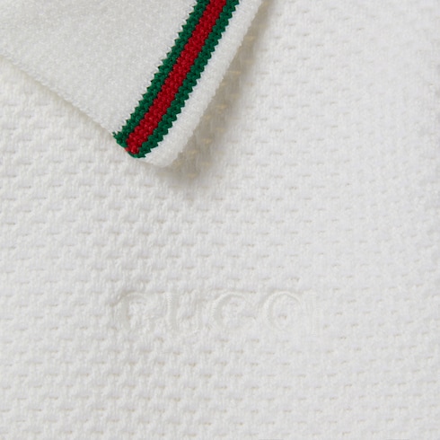 Abito polo neonato ricamato in cotone