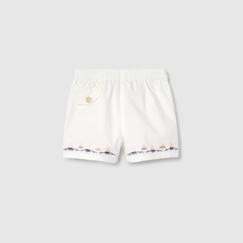 Short pour bébé en coton brodé