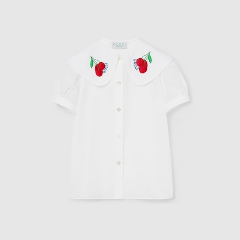 Camicia bambino in cotone con ricamo