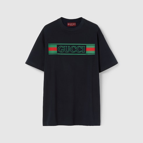 T-shirt in jersey di cotone stampato
