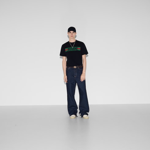 T-shirt in jersey di cotone stampato