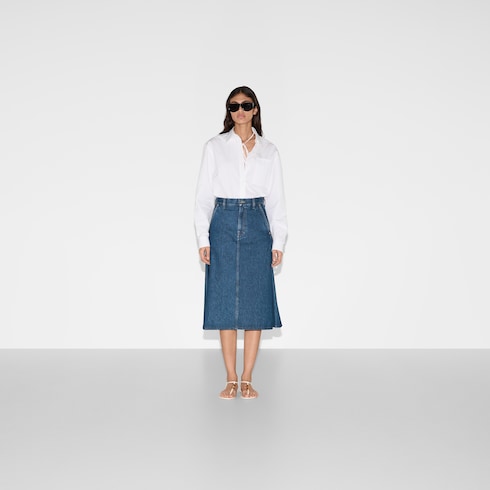 Midirock aus Denim