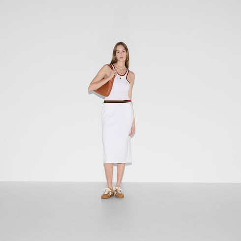 Jupe en jersey de coton avec bande Web