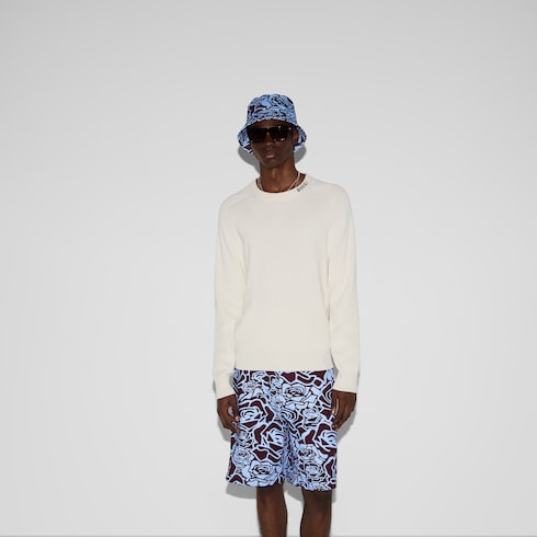 Silk cotton jumper with intarsia Detail 3
