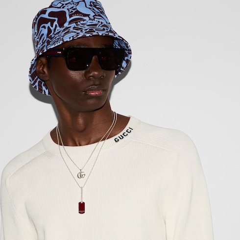 Maglione in seta e cotone con intarsio