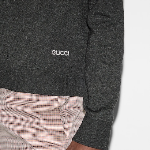 Maglione in seta e cotone con intarsio