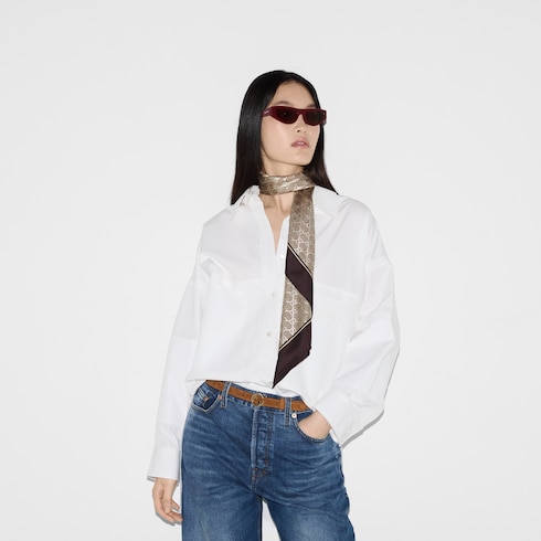 Laminated printed silk twill carré