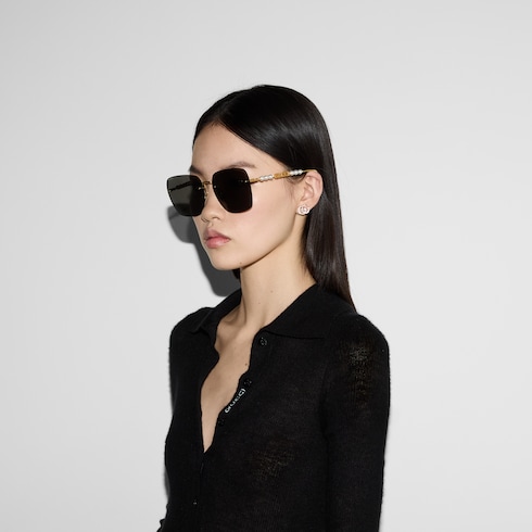 Low nose bridge fit square sunglasses