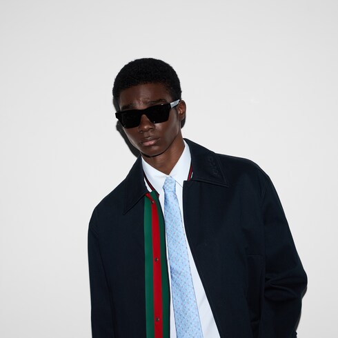 GG silk jacquard tie in blue and orange | GUCCI® US