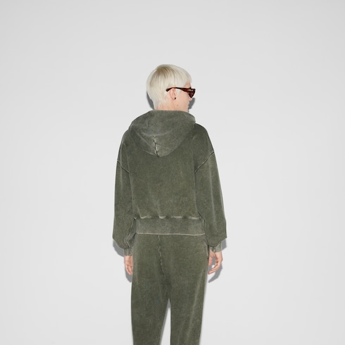 Kapuzenpullover aus Baumwolljersey mit Stickerei