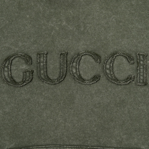 Sudadera con capucha de punto de algodón bordada
