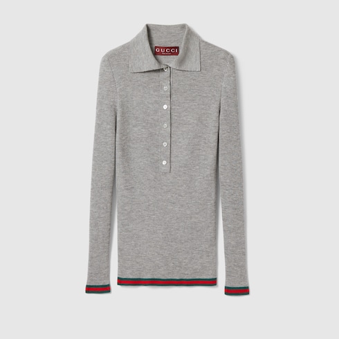 Poloshirt aus Kaschmir und Seide mit Web