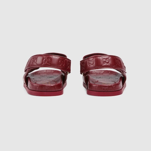 Sandalia de piel con Doble G para mujer