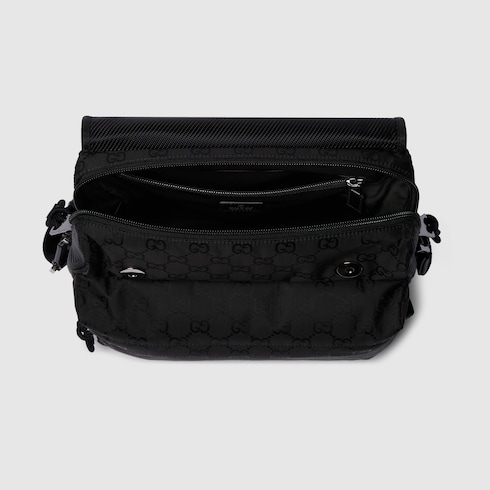 Gucci Nexus medium crossbody bag in black GG nylon | GUCCI® US