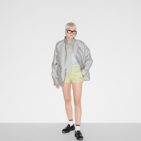 Silk blend floral jacquard jacket in Grey Ready-to-wear Silk blend floral jacquard jacket in Grey Ready-to-wear