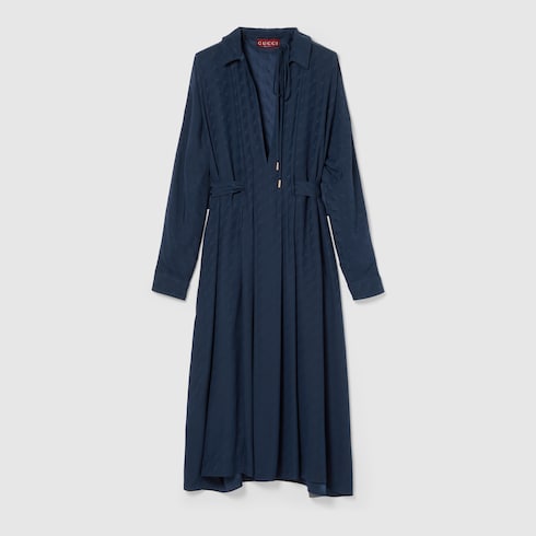 Robe en jacquard de soie GG et chaînes
