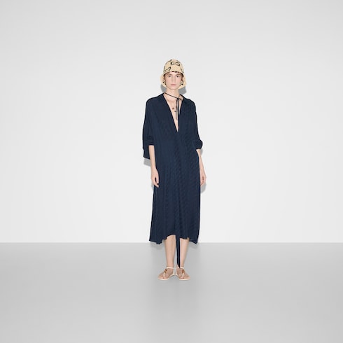 Robe en jacquard de soie GG et chaînes