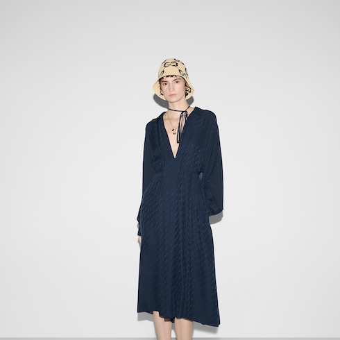 Robe en jacquard de soie GG et chaînes