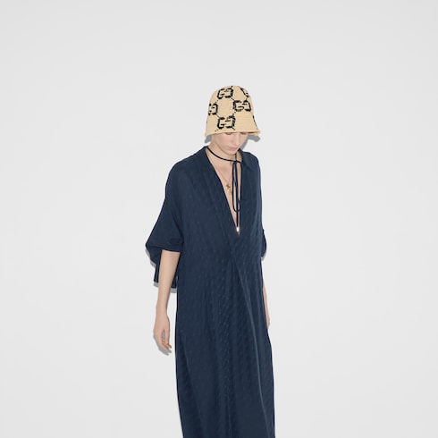 Robe en jacquard de soie GG et chaînes