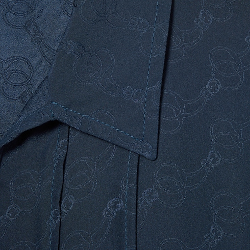 Robe en jacquard de soie GG et chaînes