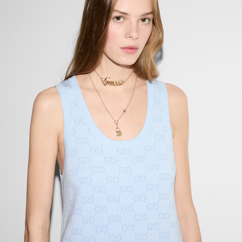 Minivestido de jacquard de algodón con GG