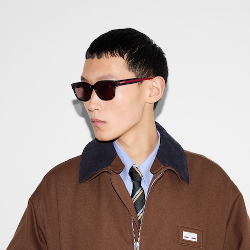 Low nose bridge fit square sunglasses