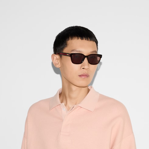 Low nose bridge fit square sunglasses