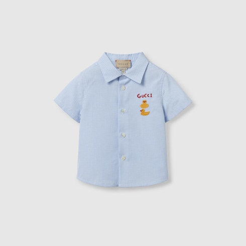 Camicia neonato ricamata in cotone