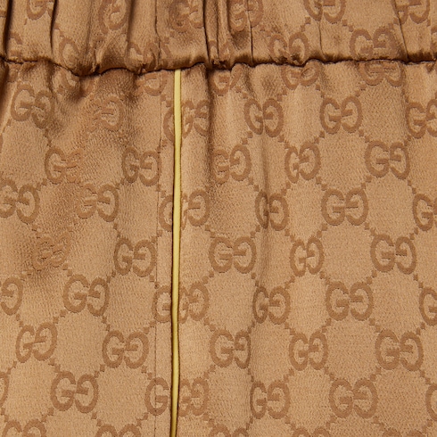 GG satin shorts in Brown Ready-to-wear | GUCCI® SI