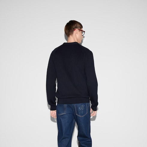 Chaqueta de algodón de seda con intarsia