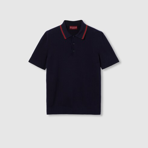 Silk cotton polo shirt with Web