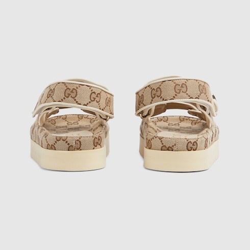 Sandalia de piel con Doble G para mujer